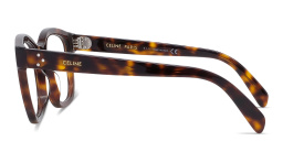 Shop CELINE 3 Dots Square Eyeglasses in Havana online.