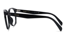 Shop CELINE Thin 2 Dots Wide Square Eyeglasses in Black online.