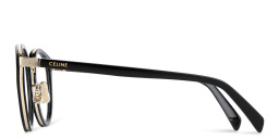 Shop CELINE Combi Round Eyeglasses in Black online.
