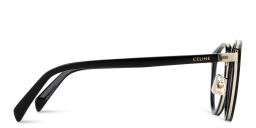 Shop CELINE Combi Round Eyeglasses in Black online.