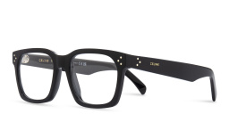 Shop CELINE 3 Dots Square Eyeglasses in Black online.