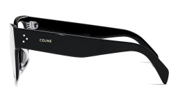 Shop CELINE 3 Dots Square Eyeglasses in Black online.