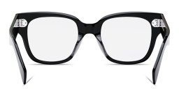 Shop CELINE 3 Dots Square Eyeglasses in Black online.