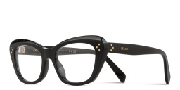 Shop CELINE CELINE 3 Dots Cat-Eye Eyeglasses in Black online.