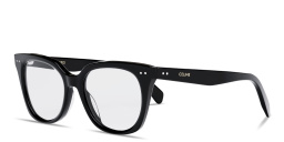Shop CELINE Thin 2 Dots Square Eyeglasses in Black online.