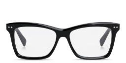 Shop CELINE Thin 2 Dots Square Eyeglasses in Black online.