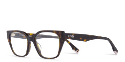 Shop FENDI Fendi Way Rectangle Eyeglasses in Dark Havana online.