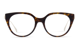 Shop FENDI Baguette Cat-Eye Eyeglasses in Havana online.
