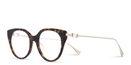 Shop FENDI Baguette Cat-Eye Eyeglasses in Havana online.