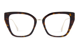 Shop FENDI Baguette Butterfly Eyeglasses in Havana online.