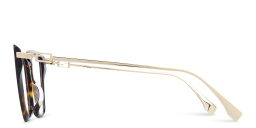 Shop FENDI Baguette Butterfly Eyeglasses in Havana online.
