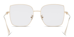 Shop FENDI Baguette Oversized Wide Irregular Eyeglasses in Gold online.