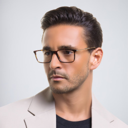 Shop GIORGIO ARMANI Rectangle Eyeglasses in Havana online.