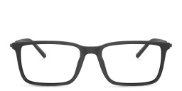 GIORGIO ARMANI Wide Rectangle Eyeglasses in Matte Black – Product Photo 1