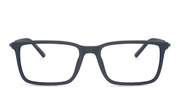 GIORGIO ARMANI Wide Rectangle Eyeglasses in Matte Blue – Product Photo 1