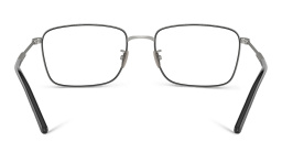 Shop GIORGIO ARMANI Wide Rectangle Eyeglasses in Matte Gunmetal/Black online.