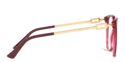 BVLGARI Cat-Eye Eyeglasses in Bordeaux On Transparent Red – Product Photo 3