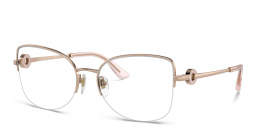 BVLGARI Half-Rim Cat-Eye Eyeglasses in Pink Gold – Product Photo 2