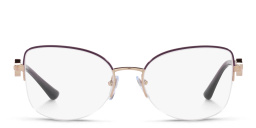 BVLGARI Half-Rim Cat-Eye Eyeglasses in Pink Gold/Purple – Product Photo 1