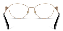 Shop BVLGARI Round Eyeglasses in Pink Gold/Black online.