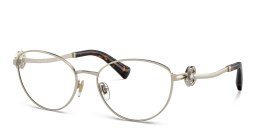 Shop BVLGARI Round Eyeglasses in Pale Gold online.