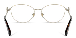 Shop BVLGARI Round Eyeglasses in Pale Gold online.