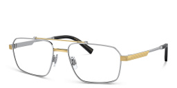 Shop Dolce & Gabbana Wide Rectangle Eyeglasses in Gold & Silver online.