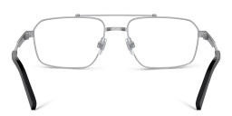 Shop Dolce & Gabbana Wide Rectangle Eyeglasses in Gold & Silver online.