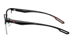 Shop Emporio Armani Half-Rim Square Eyeglasses in Shiny Black online.
