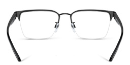 Shop Emporio Armani Half-Rim Square Eyeglasses in Shiny Black online.