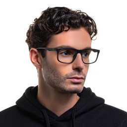 Emporio Armani Wide Square Eyeglasses in Matte Black – Product Photo 6