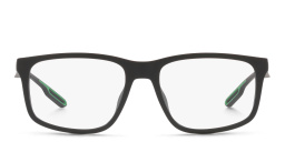 Emporio Armani Wide Square Eyeglasses in Matte Black – Product Photo 1