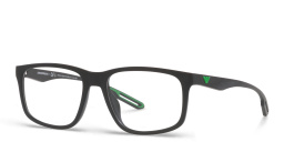 Emporio Armani Wide Square Eyeglasses in Matte Black – Product Photo 2