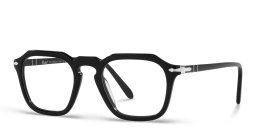 Shop PERSOL Unisex Square Eyeglasses in Black online.