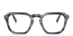 Unisex Square Eyeglasses من بيرسول بلون رمادي مخطط - صورة المنتج 1