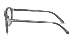 Shop PERSOL Arrow Unisex Square Eyeglasses in Striped Grey online.