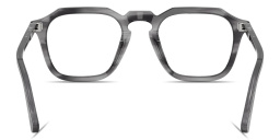 Shop PERSOL Arrow Unisex Square Eyeglasses in Striped Grey online.