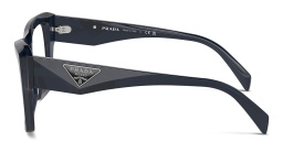 PRADA Triangle Logo Square Eyeglasses in Blue Transparent – Product Photo 3