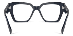 PRADA Triangle Logo Square Eyeglasses in Blue Transparent – Product Photo 4