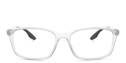 Prada Linea Rossa Wide Pillow Eyeglasses in Matte Transparent – Product Photo 1