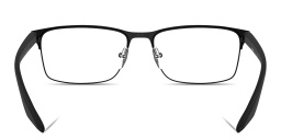 Shop Prada Linea Rossa Logo Signature Wide Rectangle Eyeglasses in Black online.