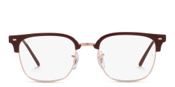 Shop Ray-Ban New Clubmaster Unisex Square Eyeglasses in Red online.