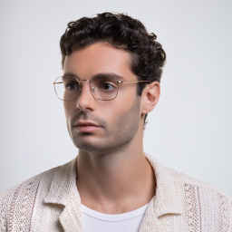 تسوق نظارات طبية جيم بإطار غير منتظم للجنسين راي بان بلون ذهبي وردي أونلاين.