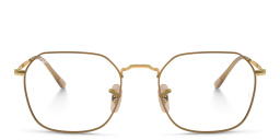 Shop Ray-Ban Jim Unisex Irregular Eyeglasses in Beige On Gold online.