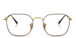 Shop Ray-Ban Jim Unisex Irregular Eyeglasses in Havana On Gold online.