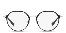 Shop Ray-Ban Junior Kids Irregular Eyeglasses in Black On Silver online.