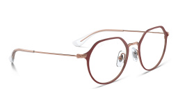 Shop Ray-Ban Junior Kids Irregular Eyeglasses in Bordeaux On Rose Gold online.