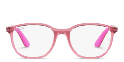 Shop Ray-Ban Junior Kids Pillow Eyeglasses in Transparent Pink online.