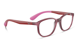 Shop Ray-Ban Junior Kids Pillow Eyeglasses in Transparent Pink online.
