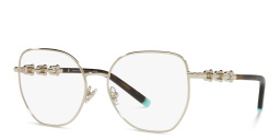 TIFFANY Wide Irregular Eyeglasses in Pale Gold – Product Photo 2